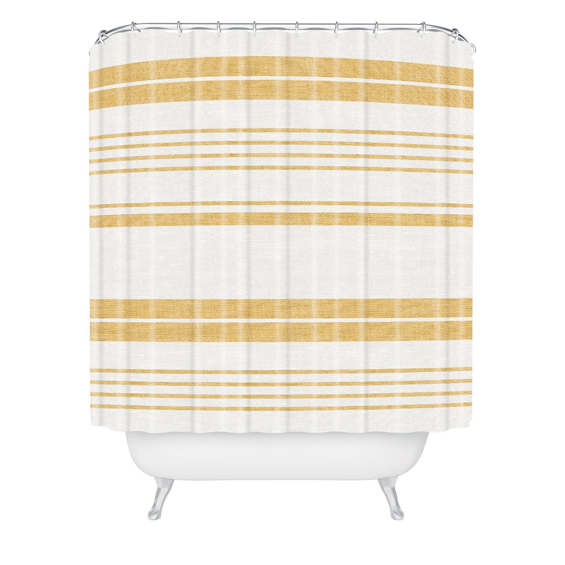 Shower Curtain / Stripe Shower Curtain / Yellow Stripe - Etsy
