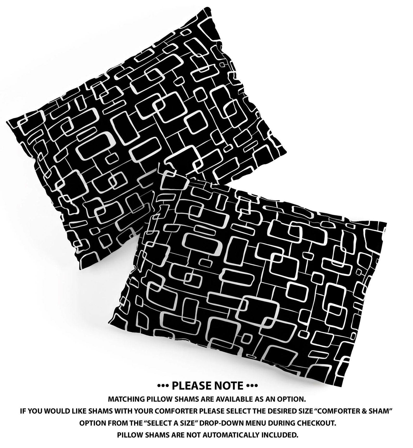 Black and White Comforter // Mid Century Modern Bedding // Etsy