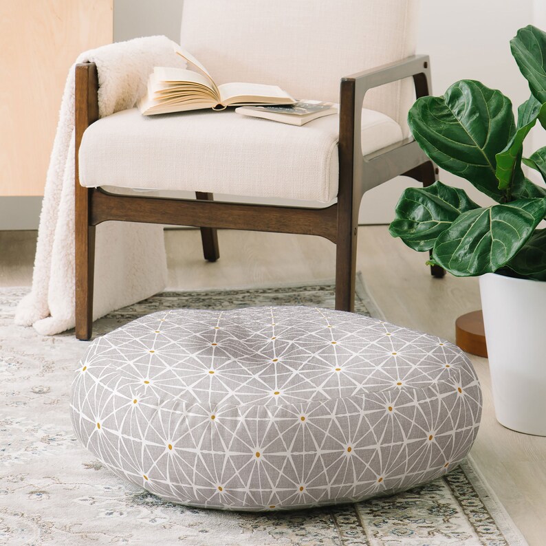 Gray Floor Pillow / Mid Century Modern Decor / Floor Cushion / Etsy