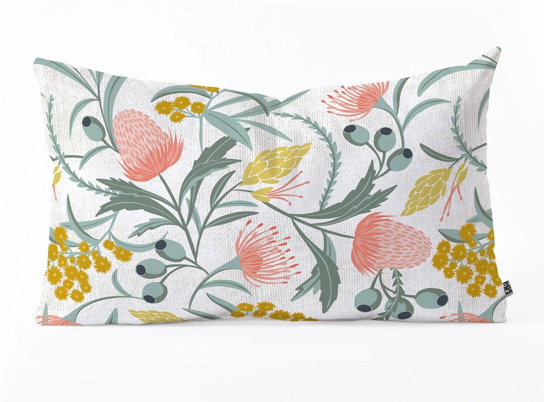 Lumbar Pillow / Floral Lumbar Throw Pillow / Boho Pillow / Etsy