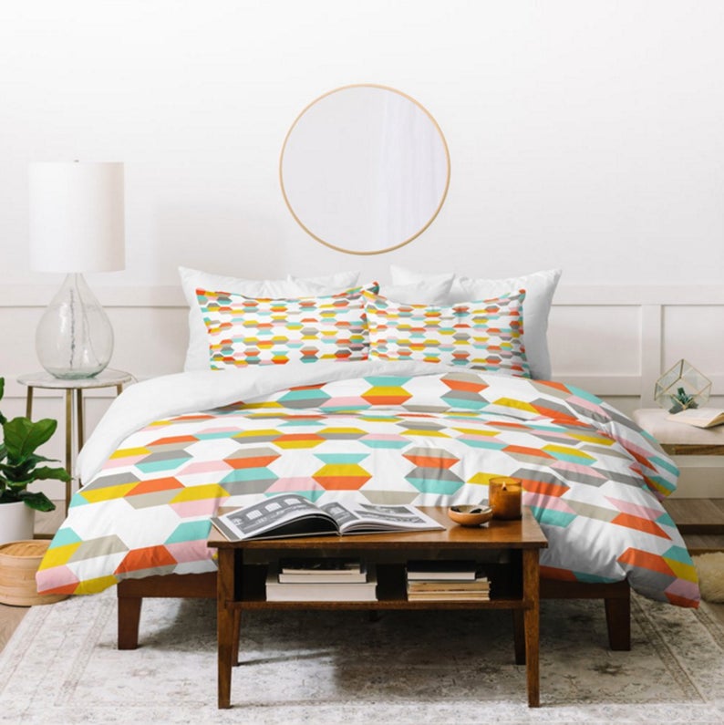 Modern Geometric Duvet Cover // Twin Queen King Sizes // Etsy