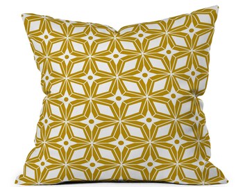 Mid Century Modern Throw Pillow / Retro Pillow Cover / Geometric Pillow / Retro Home Decor / Yellow Throw Pillow / Decorative Throw Pillows