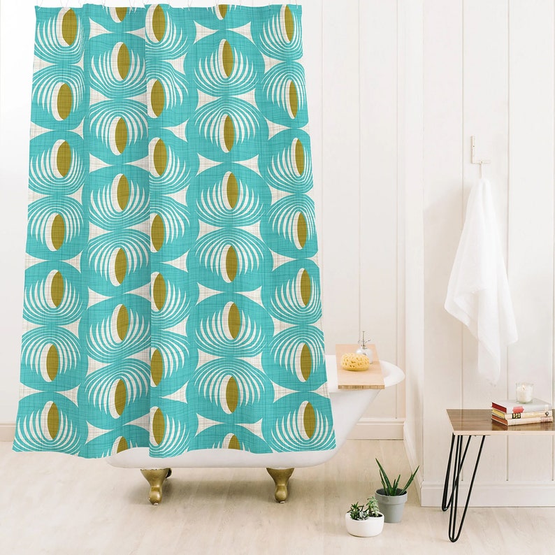 Mid Century Modern Shower Curtain / Bath Curtain / Retro Etsy