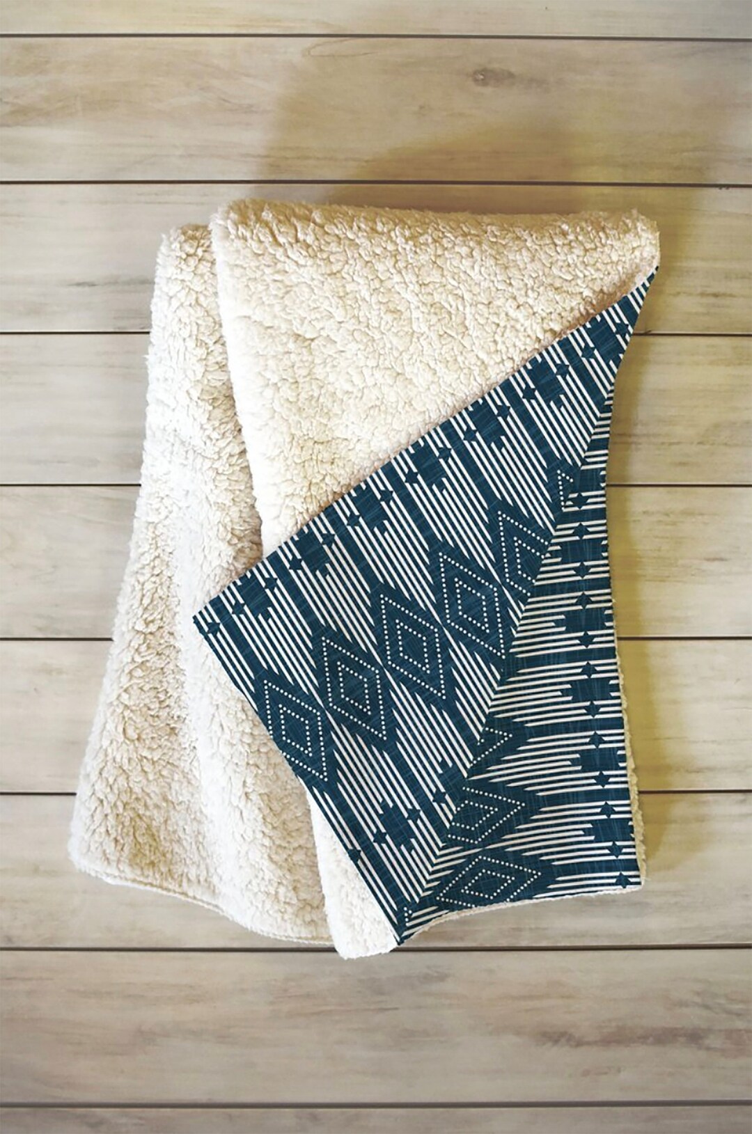 Blue Throw Blanket / Fleece Blanket / Winter Blanket / Etsy
