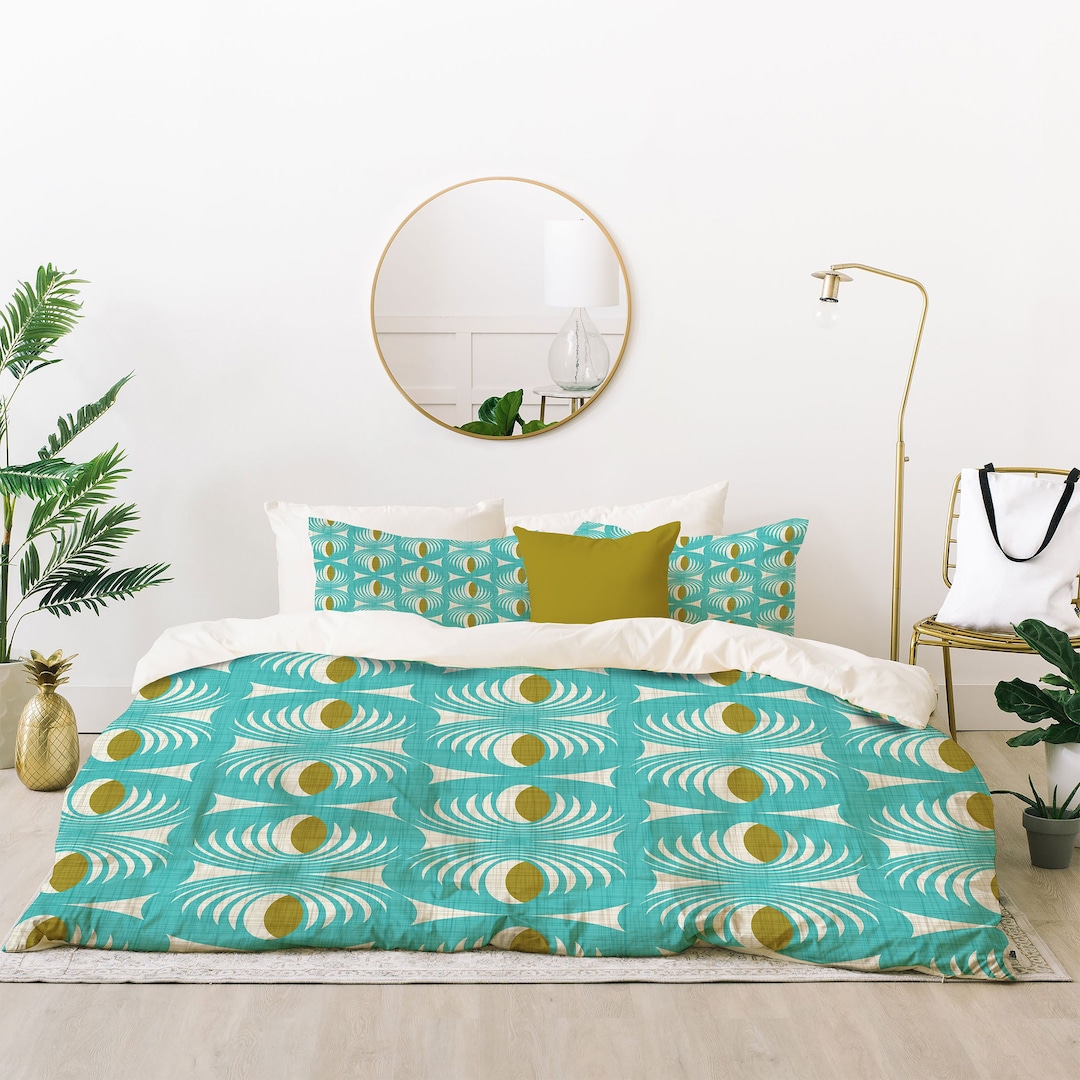 Mid Century Modern Comforter / Mid Century Bedding / Geometric Etsy