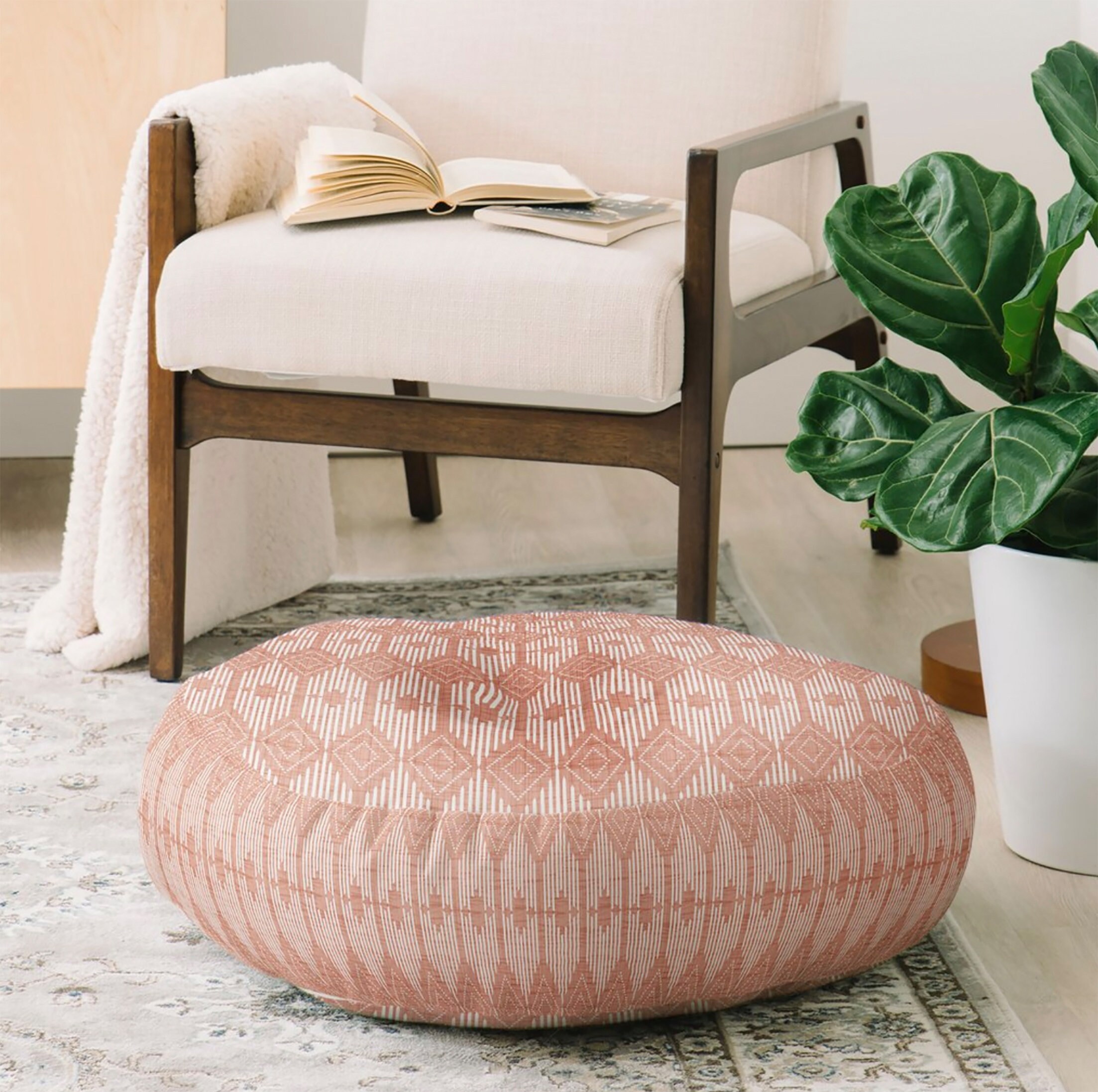 Pink Floor Pillow // Round and Square Sizes // Geometric // | Etsy