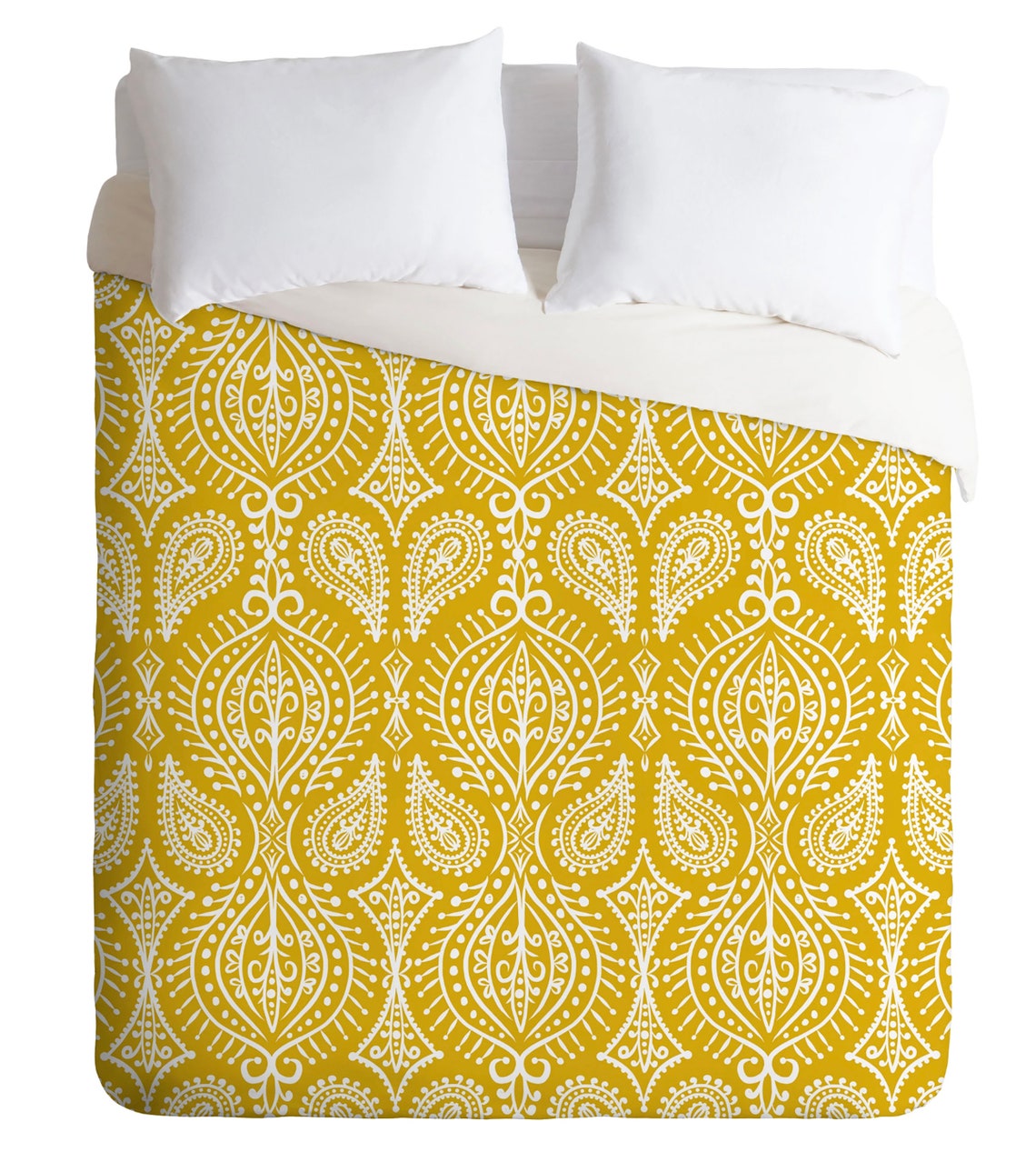 Boho Duvet Cover / Paisley Duvet / Boho Bedding / Yellow Duvet Etsy