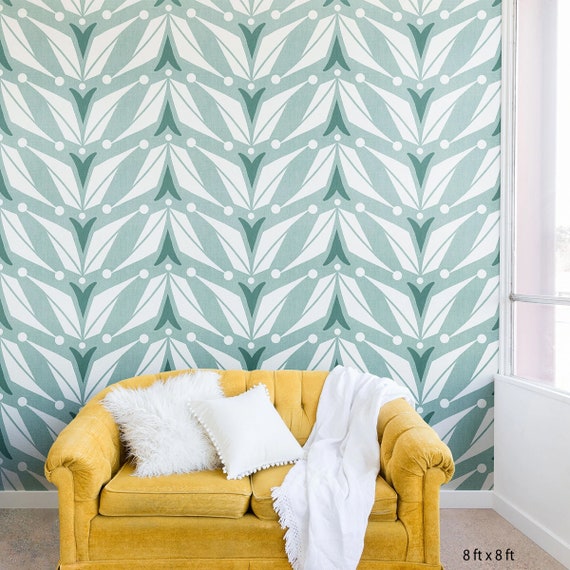 Wall Mural Mid Century Wall Mural Geometric Wallpaper Etsy 日本