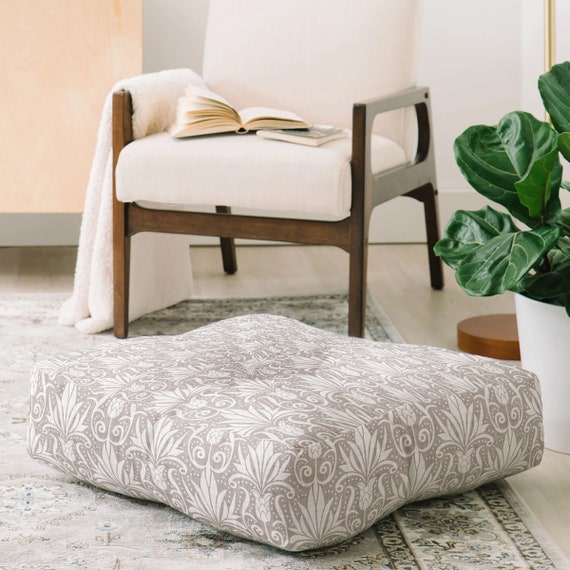 Floor Cushion Floor Seating Beige Floor Pillow Cottagecore