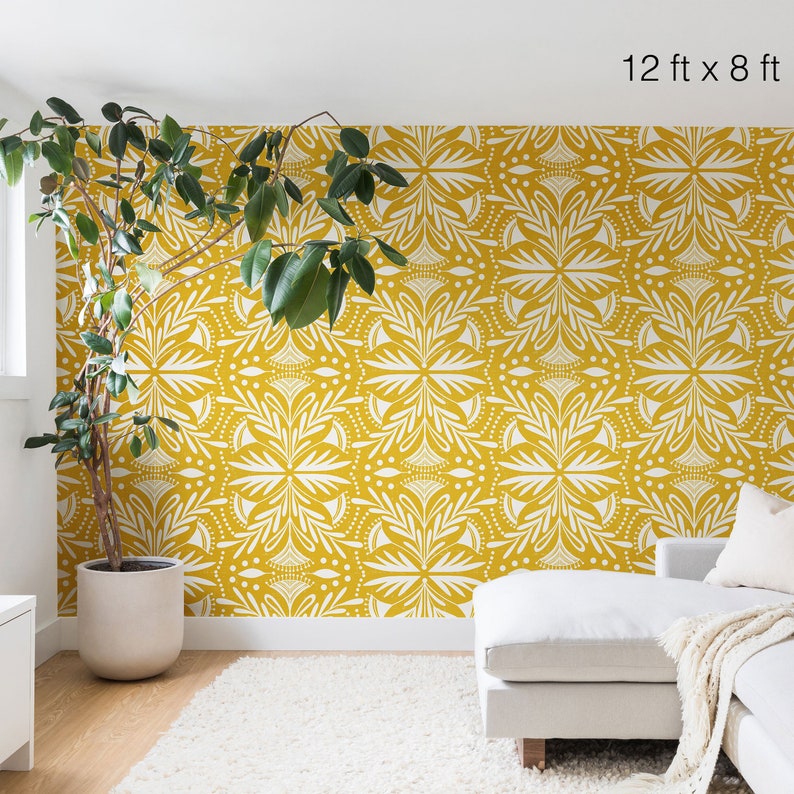 Wall Mural / Removable Wall Mural / Yellow Wall Mural Etsy