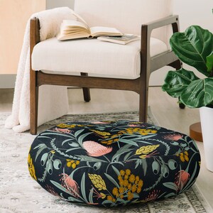 Boho Floor Pillow / Floor Cushion / Meditation Pillow / Floor Seating / Square Floor Pillow / Round Floor Pillow / Floor Pouf / Floral Decor image 2