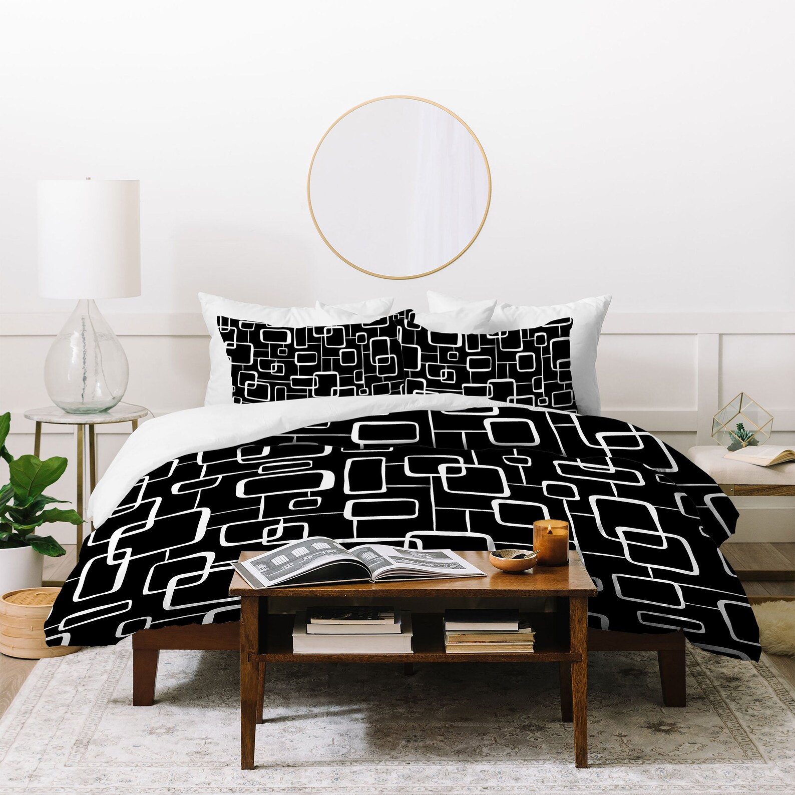 Black and White Comforter // Mid Century Modern Bedding // Etsy