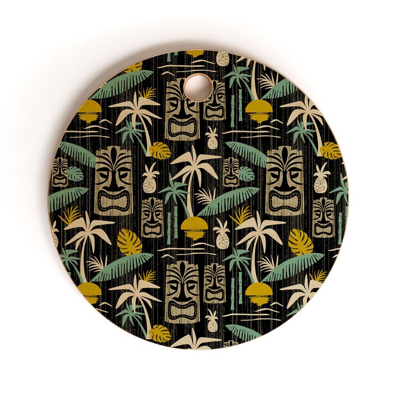 Retro Tiki Cutting Board / Tiki Bar Decor / Cheese Board / Etsy