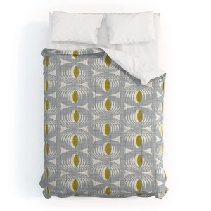 Gray Comforter / Mid Century Modern Comforter / Lightweight Comforter / Bedding / Queen Comforter / King Comforter / Retro Bedding / Gray image 2