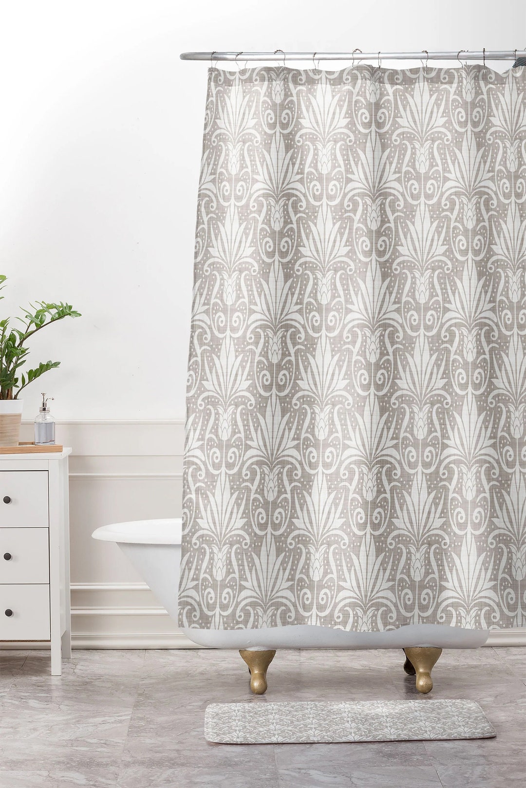Beige Shower Curtain // Bathroom Decor // Bath Curtain // Neutral Decor ...