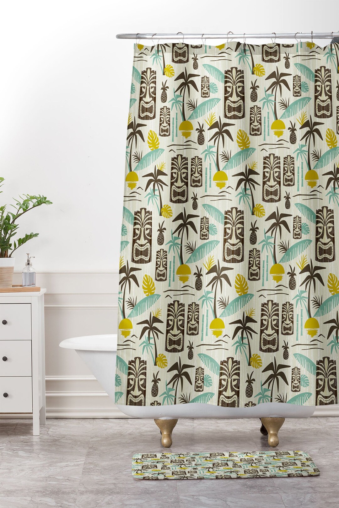 Tiki Shower Curtain // Tiki Decor // Mid Century Modern Decor