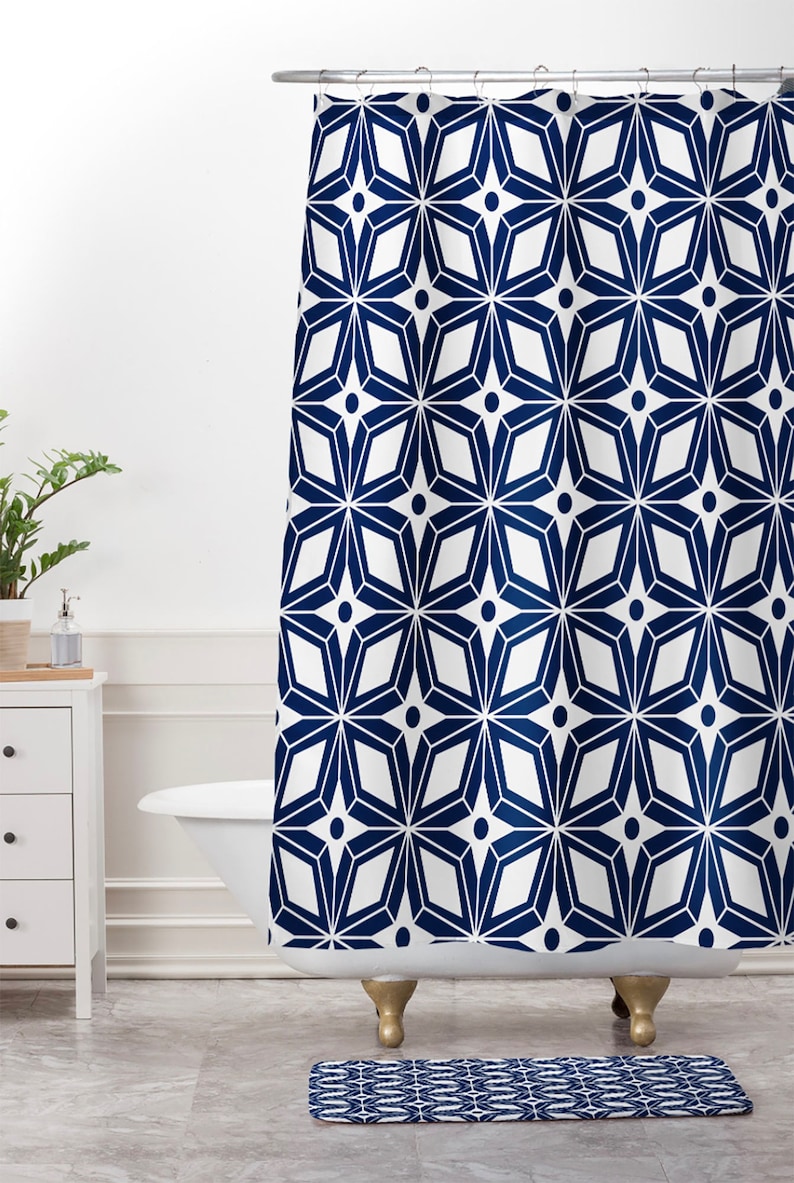 Geometric Shower Curtain // Mid Century Modern Decor // Etsy