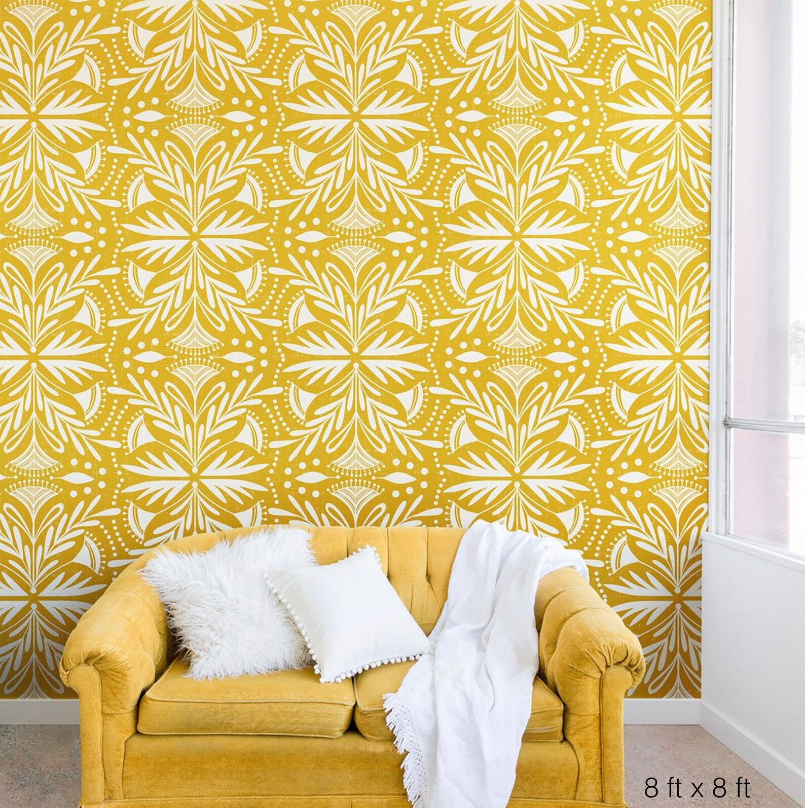Wall Mural / Removable Wall Mural / Yellow Wall Mural Etsy