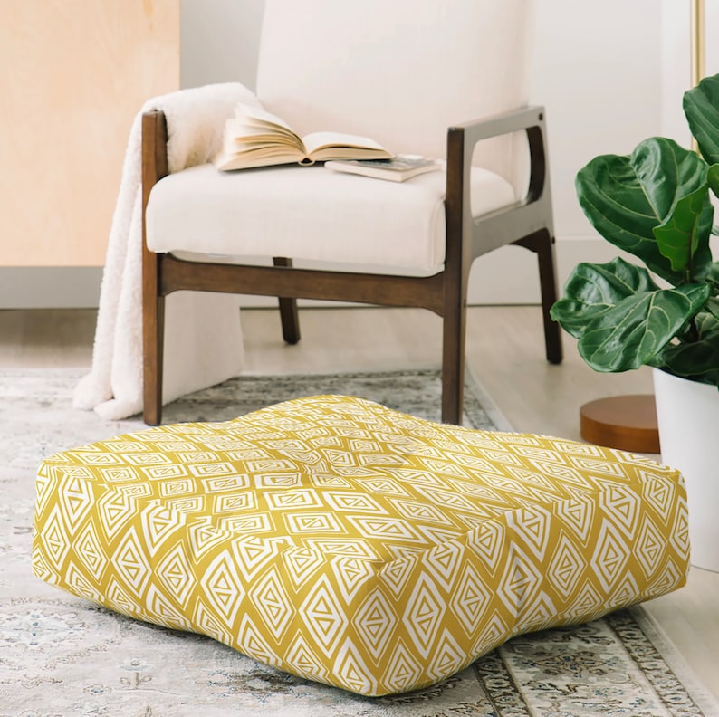 Yellow Floor Pillow // Floor Pillows // Floor Cushion // Boho Etsy