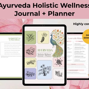 Printable Self-Care Planner and Wellness Planner Journal with Morning Daily Affirmation Journale PagesDigital TemplatePersonal Development GuideMindfulness Tracking SheetsHealth Goals TemplateBeautiful Botanical Design with Peacock Pattern