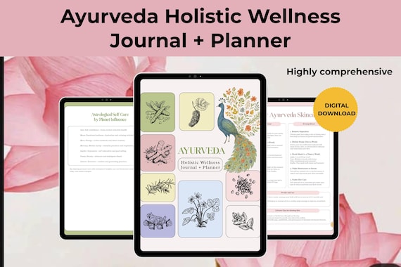Printable Wellness Journal Selfcare Planner Morning Daily Affirmation Journale Wellness Planner Journal Ayurveda Template Personal journal