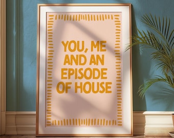 House Couples Print, Colourful TV Series Poster | Romance | Gallery Wall Home Decor