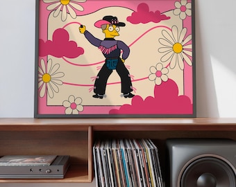 Cowboy Smithers Print - Retro Howdy Simpsons Mr Smithers Wall Art