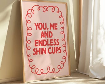 You, Me and Endless Shin Cups Art Print, Romantic Home Gallery Decor