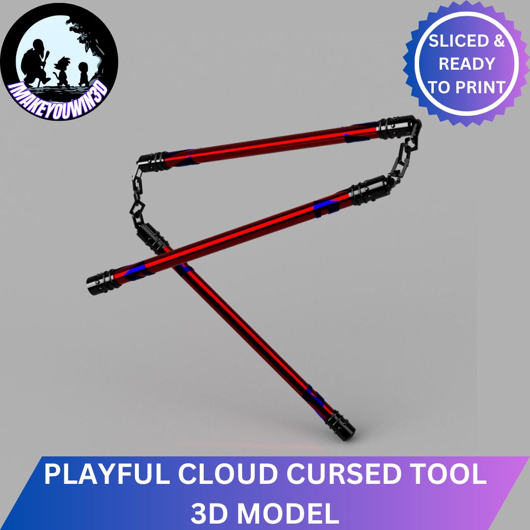 Fushiguro Cursed Tool STL File Maki Zenin Red Naginata Cursed Tool ...