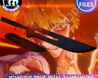 Bleach - Ichigo's True Dual Zanpakuto | Cosplay 3D Model(Digital Download)
