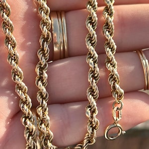 10k Vintage Chunky Rope Chain 16” 10 grams