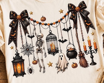 Retro Halloween Skeleton Bow Png, Spooky Season Png, Ghost, Halloween Bow Charms Png, Vintage Halloween Skeleton, Spooky Png, Digital File