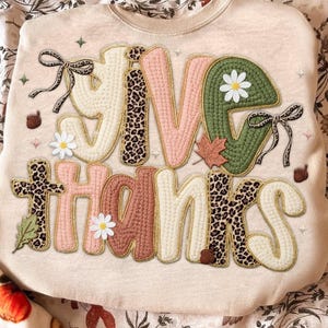 Leopard Fall Give Thanks Coquette Latch Hook Yarn Crochet Png, Give Thanks Png, Thankful PNG, Pink Pumpkin Thanksgiving Png, Faux Filate Png