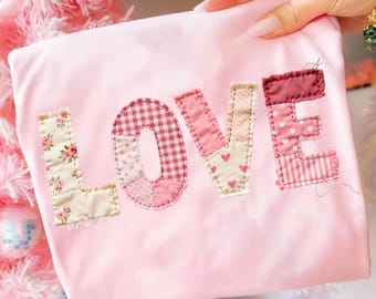 LOVE Valentine Heart Patchwork Png, Valentine's Day Sublimation Png, Trendy Valentine Png, Retro Valentine Png, V-Day Digital download