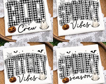 Viral Halloween Bundle png, Boo halloween Png, Spooky season Png, Checkered Halloween PNG, Pumpkin Spiderweb Sublimation, Fall Shirt PNG