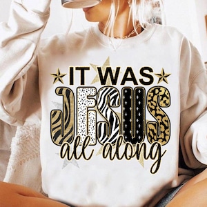 It was Jesus all long Glitter Png, Christian women Png, Preppy Everyday Jesus Leopard png, Bible verse png, Jesus sublimation, Checkered