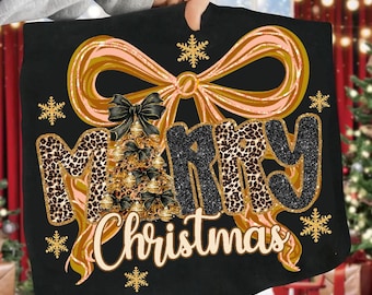 Leopard Frohe Weihnachten Png, Kokette Weihnachtsbaum Png, Winter Shirt Sublimation, Urlaub Png, Weihnachten Holly Jolly Png, Trendy Weihnachten