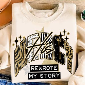 His Mercy rewrote my story Leopard Png, Christian women Png, Preppy Everyday Jesus Floral png, Bible verse png, Jesus sublimation, Checkered