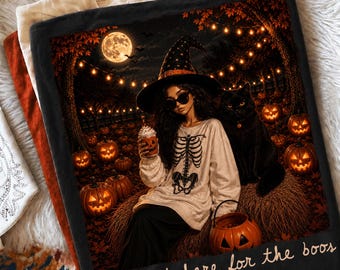 Funny Doll Face Halloween PNG, I'm Just Here For The Boos, Pumpkin Spice Girl, Black Cat Pumpkin Patch, Vintage Halloween Sublimation