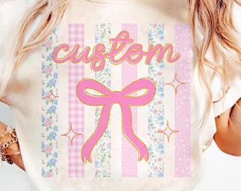 Striped Custom Coquette Floral Glitter PNG Bundle, Trendy Ditsy Floral Mimi Nana Gigi Sublimation, Gift for Mother's Day, Preppy Mom Design