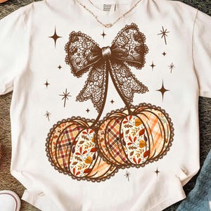 Preppy Floral Fall Pumpkin Coquette Bow png, Pumpkin Lace png, Ditsy Floral Fall png, Autumn png, Fall png, Pumpkin Spice Png,Tis The Season