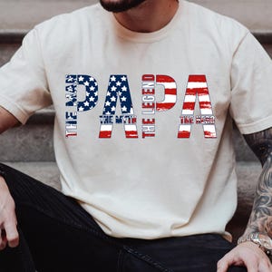 Vintage American Dad PNG, 4th of July Dad Stars Png, Husband Hero Legend Png, Father&#39;s Day Png Retro American Independence, Gift for Dad