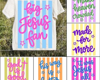 Stripes Jesus Bundle Png, Big Jesus Fan Png, Made for More Png, Bibile verse png, Christian God is good png, Faith PNG, Religious PNG, Girly