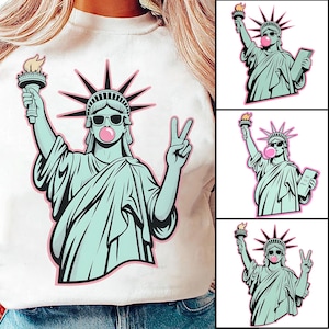 4th of July Statue of Liberty Png, USA Png, America 4th July Png Design, popular 4th of july png, America Png, American Girl Shirt Design