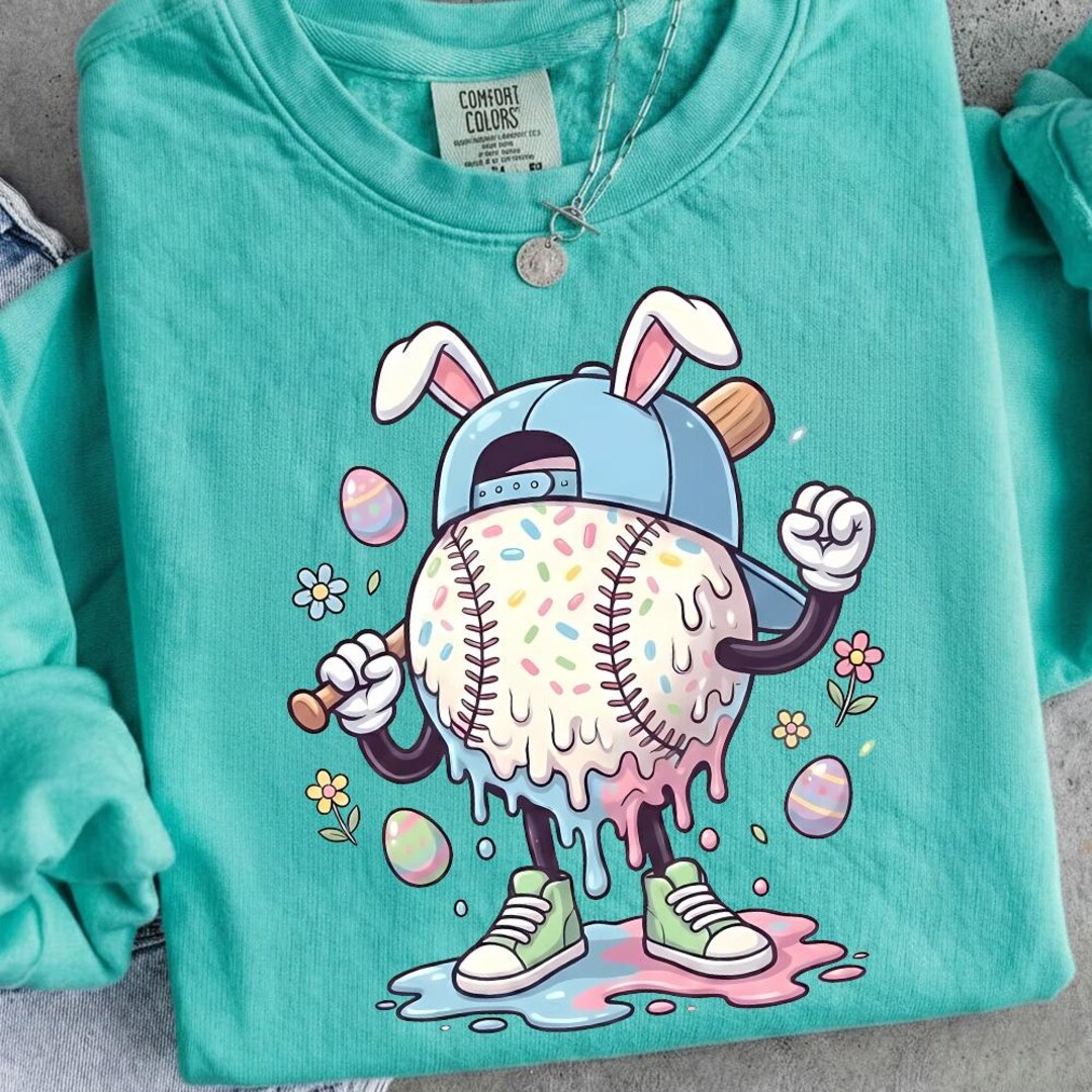 Easter Baseball PNG, Bunny Baseball Png, Cute Baseball Player ...