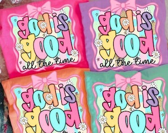 Preppy God is Good all the time PNG, Religious PNG, Trendy Png, Neon Smiley Png, Millennial Png, Coquette Png, Hand Lettered Png, Brushstoke