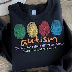 Fingerprint Autism Png, Each Print Tells A Different Story Png, Autism Awareness Png, Neurodiversity Shirt Png, Autism Day Instant Download