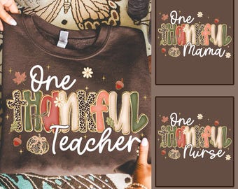 Preppy Thankful Mama Leopard PNG, Pumpkins Autumn PNG, Preppy Thanksgiving PNG, Thankful Teacher Png, Faux Glitter, Coquette, Fall Pumpkin