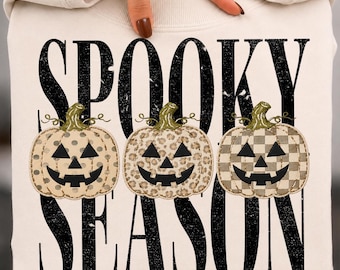 Retro Spooky Season Png, Halloween Pumpkin Png, Halloween Ghost Png, Halloween Leopard Checkered Dots Png, Pumpkin Spice Png, Aesthetic