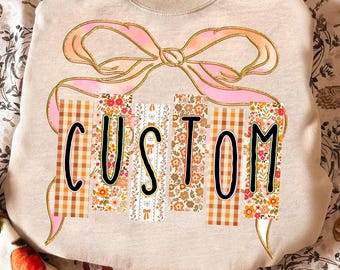 Custom Preppy Floral Fall Mama Coquette Bundle png, Fall Pumpkin Png, Ditsy Floral Fall png, Autumn png, Coquette Fall png, Pumpkin Spice
